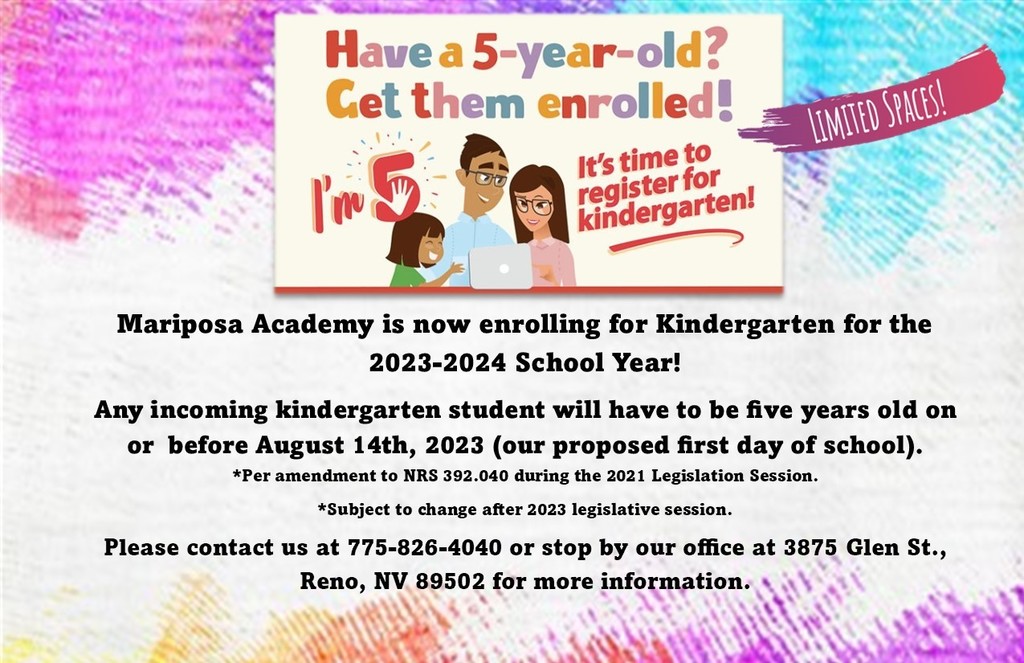 Kinder Registration for the 23-24 School Year Open